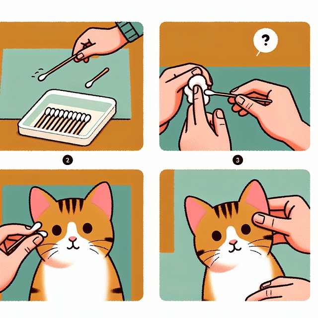 cleaning a cat's ear gently