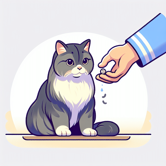 giving a cat a treat after grooming