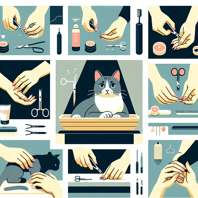 trimming a cat's nails carefully