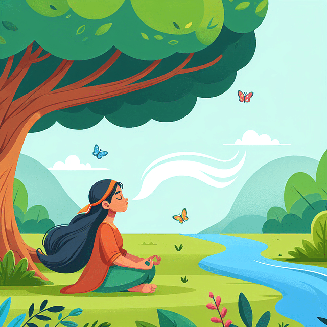 an individual peacefully connecting with nature