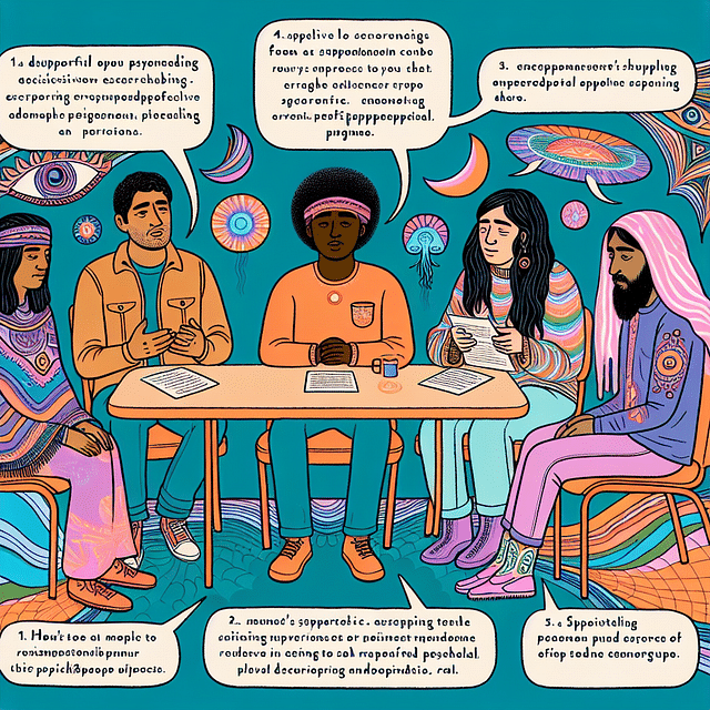 a supportive group discussion about psychedelic experiences