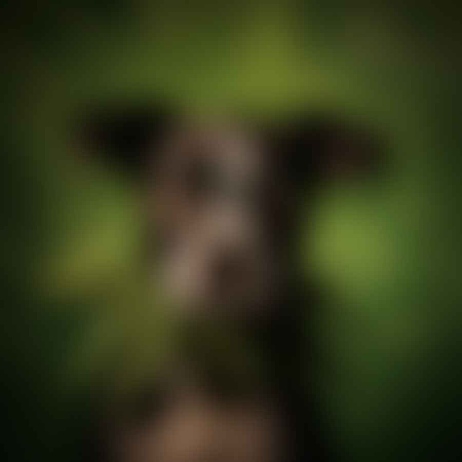 Sad dog with a marijuana leaf symbol in the background, indicating potential marijuana poisoning in pets