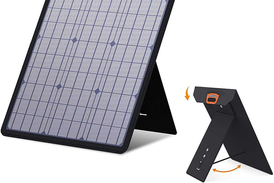 Portable solar charger for camping