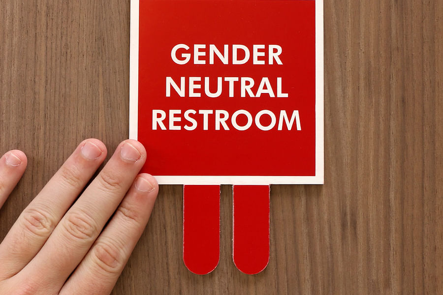 gender-neutral restroom sign