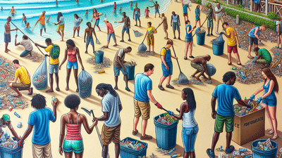 Jamaican Hostel Beach Cleanup
