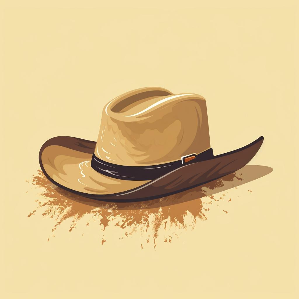A cowboy hat being dusted with a soft bristle brush