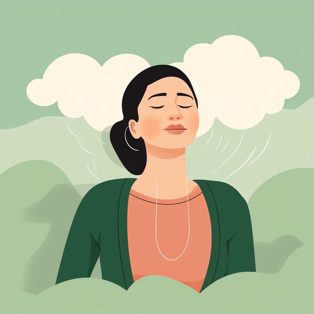 Person practicing deep breathing