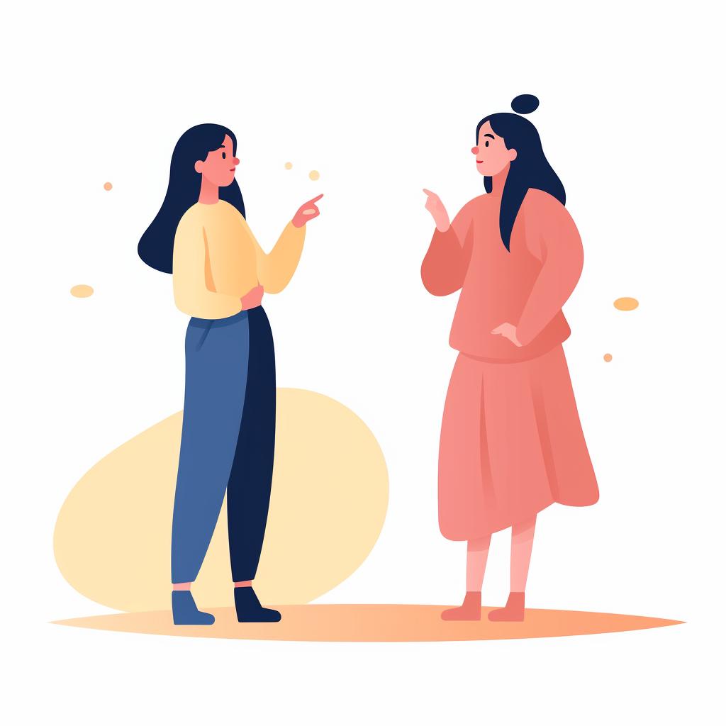 A person talking to a supportive friend