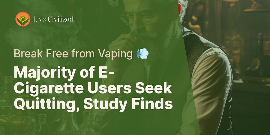 Majority of E-Cigarette Users Seek Quitting, Study Finds - Break Free from Vaping π¨